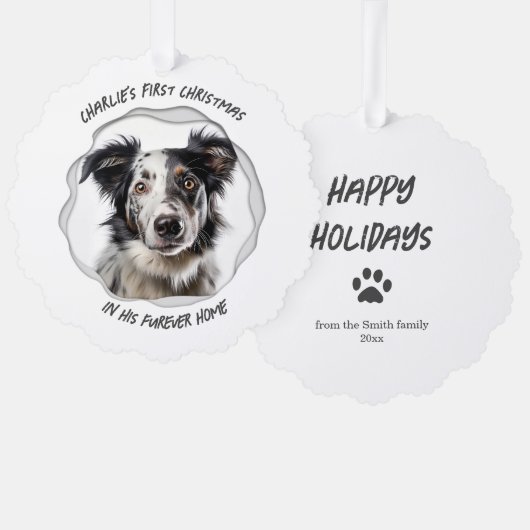 Niedlicher Weihnachtsurlaub für Hunde Ornament Karte (Vorderseite/Rückseite)