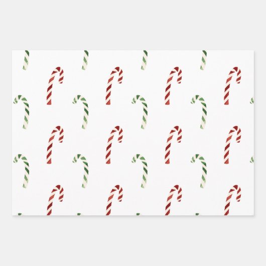 Niedlicher Weihnachtsurlaub in Grün und Rot Candy Geschenkpapier Set (Vorderseite 2)