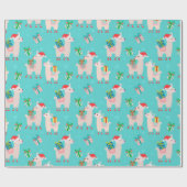 Niedlicher Weihnachtsurlaub Llama Kindermuster Geschenkpapier (Flach)