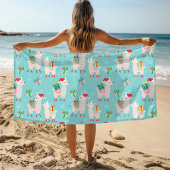 Niedlicher Weihnachtsurlaub Llama Kindermuster Strandtuch