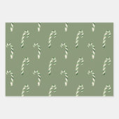 Niedlicher Weihnachtsurlaub mit grüner Candy Canes Geschenkpapier Set (Vorderseite 3)