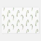 Niedlicher Weihnachtsurlaub mit grüner Candy Canes Geschenkpapier Set (Vorderseite 2)