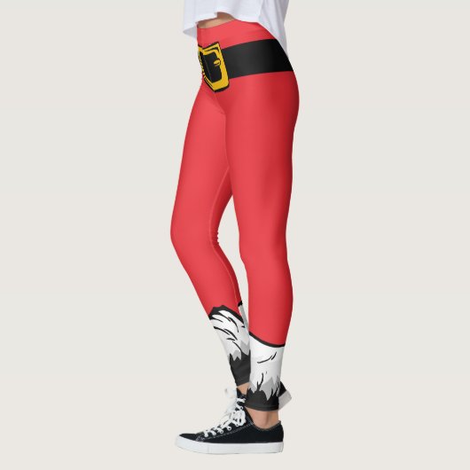 Niedlicher Weihnachtsurlaub Roter Weihnachtsmann Leggings (Links)