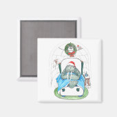 Niedlicher Weihnachtsurlaub Walrus Magnet (Vorderseite/Rückseite)