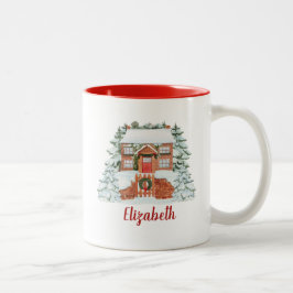 Niedlicher Weihnachtsurlaub Zweifarbige Tasse