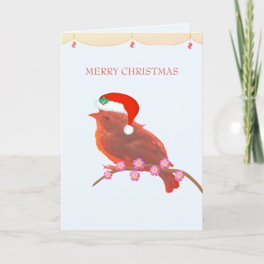 Niedlicher Weihnachtsvogel Karte (Vorderseite)