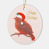 Niedlicher Weihnachtsvogel Keramik Ornament (Links)