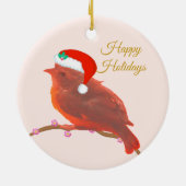 Niedlicher Weihnachtsvogel Keramik Ornament (Hinten)