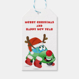 Niedlicher Weihnachtswagen Cartoon Geschenkanhänger