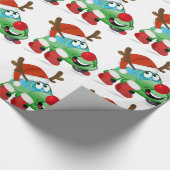 Niedlicher Weihnachtswagen Cartoon Geschenkpapier (Ecke)