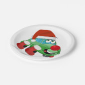 Niedlicher Weihnachtswagen Cartoon Pappteller (Schrägansicht)