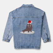 Niedlicher Weihnachtswalrus Jeansjacke (Rückseite)