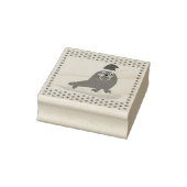 Niedlicher Weihnachtswalrus und Schneeflocken Gummistempel (Stempel)