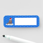 Niedlicher Weihnachtswalrus und Schneeflocken Namensschild (Beispiel)