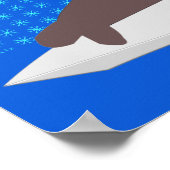 Niedlicher Weihnachtswalrus und Schneeflocken Poster (Ecke)