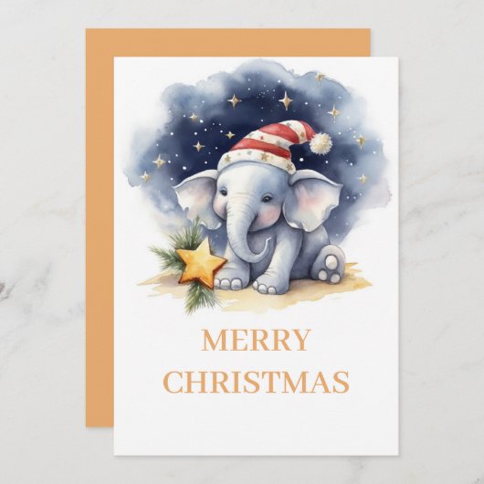 Niedlicher Weihnachtswasserelementar Feiertagskarte (Vorne/Hinten)