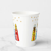 Niedlicher Weihnachtswein Männer & Golden Star Con Pappbecher (Rechts)