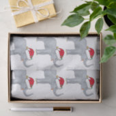 Niedlicher Weihnachtsweiße Elefant in der Weihnach Seidenpapier (Geschenk)