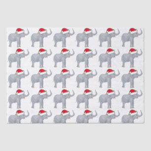 Niedlicher Weihnachtsweiße Elefant in der Weihnach Seidenpapier