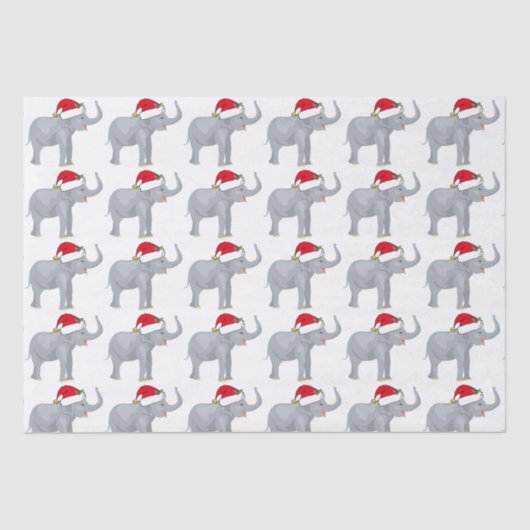 Niedlicher Weihnachtsweiße Elefant in der Weihnach Seidenpapier (Vorderseite)