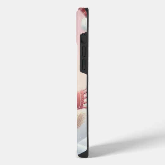 Niedlicher Weihnachtswelpen in der Weihnachtsmannm iPhone Hülle (Linke Seite)