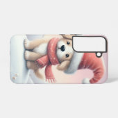 Niedlicher Weihnachtswelpen in der Weihnachtsmannm Samsung Galaxy Hülle (Rückseite (Horizontal))