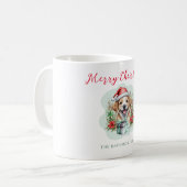 Niedlicher Weihnachtswelpen Kaffeetasse (Vorderseite Links)