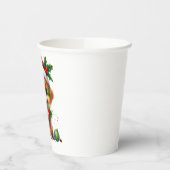 Niedlicher Weihnachtswelpen mit Weihnachtsmannmütz Pappbecher (Links)