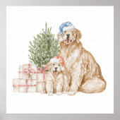 Niedlicher Weihnachtswelpen Poster (Vorne)