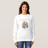 Niedlicher Weihnachtswelpen Sweatshirt (Vorne ganz)
