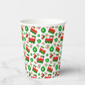 Niedlicher Weihnachtszug Berries Ornament Muster Pappbecher (Rechts)