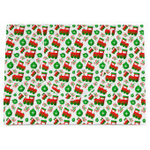 Niedlicher Weihnachtszug, Berries, Ziermuster Große Geschenktüte (Vorderseite)