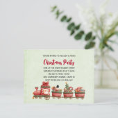 Niedlicher Weihnachtszug mit Spielzeug Einladung (Stehend Vorderseite)