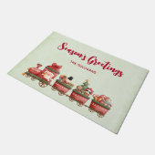 Niedlicher Weihnachtszug mit Spielzeug Fußmatte (Schrägansicht)