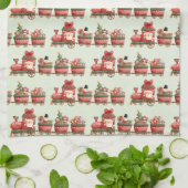 Niedlicher Weihnachtszug mit Spielzeug Geschirrtuch (Gefaltet)