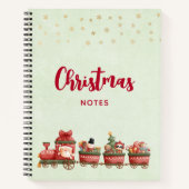 Niedlicher Weihnachtszug mit Spielzeug Notizblock (Vorderseite)