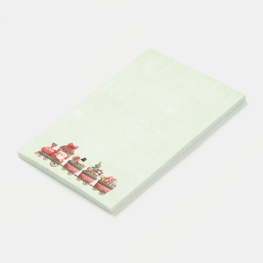 Niedlicher Weihnachtszug mit Spielzeug Post-it Klebezettel (angewinkelt)