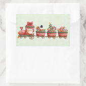 Niedlicher Weihnachtszug mit Spielzeug Rechteckiger Aufkleber (Tasche)