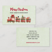 Niedlicher Weihnachtszug mit Spielzeug Visitenkarte (Vorne/Hinten)