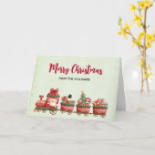 Niedlicher Weihnachtszug mit Spielzeug Xmas Karte (Gelbe Blume)