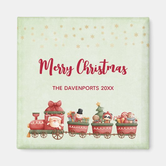 Niedlicher Weihnachtszug mit Spielzeug Xmas Magnet (Vorne)