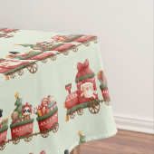 Niedlicher Weihnachtszug mit Spielzeugmuster Tischdecke (Beispiel)