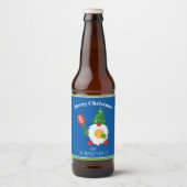 🎾 Niedlicher Weihnachtszwerg mit Tennisball Bierflaschenetikett (Vorderseite)