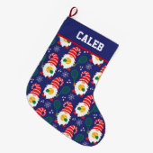 🎾 Niedlicher Weihnachtszwerg mit Tennisball Großer Weihnachtsstrumpf (Vorderansicht (hängend))