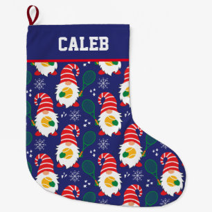 🎾 Niedlicher Weihnachtszwerg mit Tennisball Großer Weihnachtsstrumpf