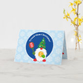 🎾 Niedlicher Weihnachtszwerg mit Tennisball Karte (Gelbe Blume)