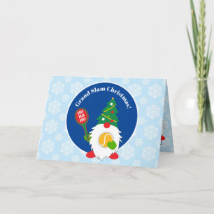 🎾 Niedlicher Weihnachtszwerg mit Tennisball Karte