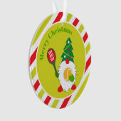 🎾 Niedlicher Weihnachtszwerg mit Tennisball Ornament (Vorderseite)