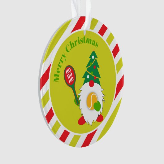 🎾 Niedlicher Weihnachtszwerg mit Tennisball Ornament (Vorderseite)