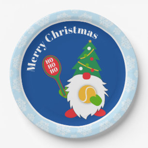 🎾 Niedlicher Weihnachtszwerg mit Tennisball Paper Pappteller